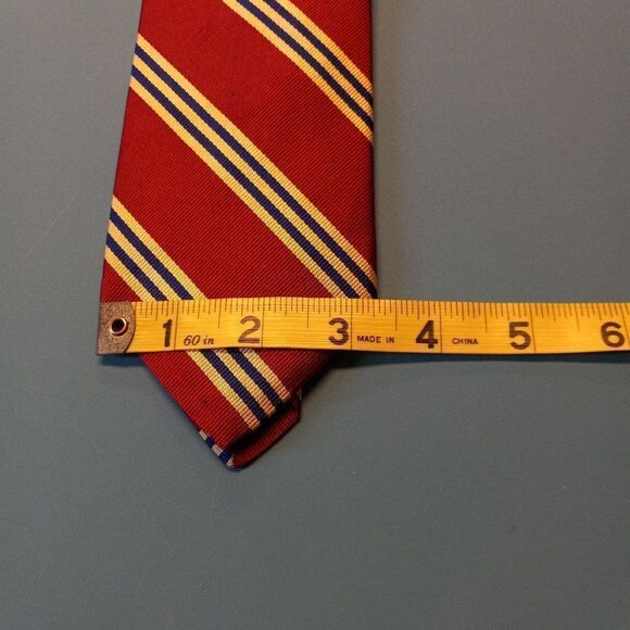Brooks Brothers Silk Red, Gold and Blue stripe Tie - Picture 3 of 6